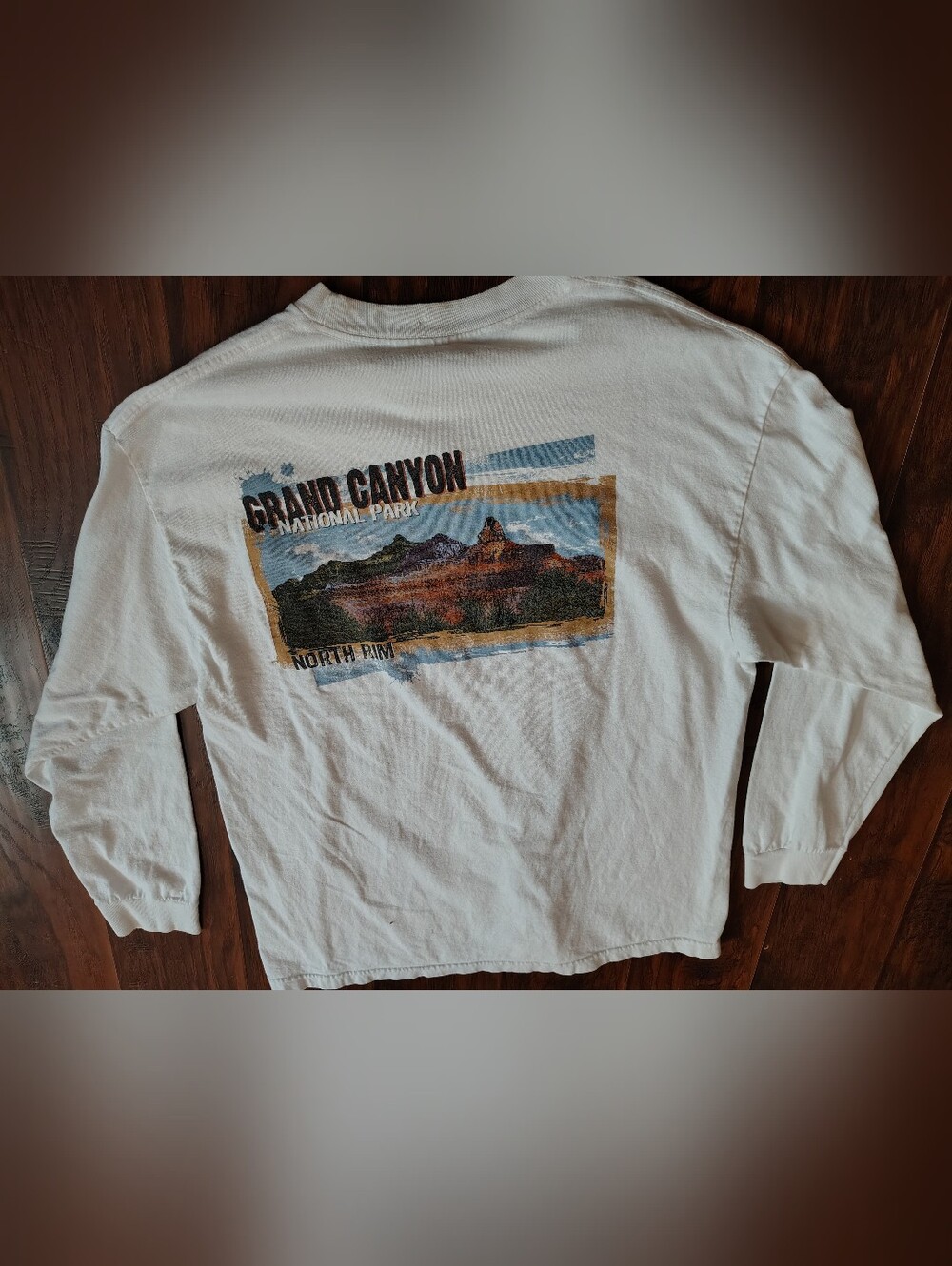 Retro Grand Canyon White King sleeve graphic T-shirt size XL